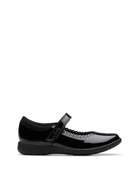 Leather Riptape Mary Jane Shoes (10 Small-2½ Large) Black Female - Clarks - FashionsVida