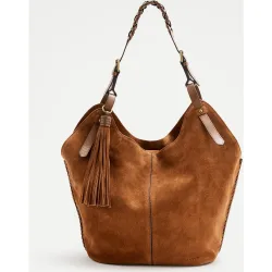 Bolso amplio maxi de piel con trenzado