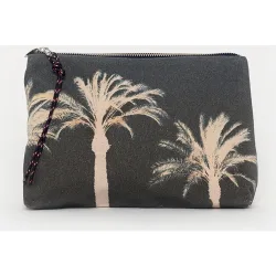 Pouch Sotogrande de algodón con estampado y cremallera