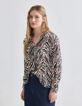 Camisa de mujer estampada manga larga - Zermatt - FashionsVida