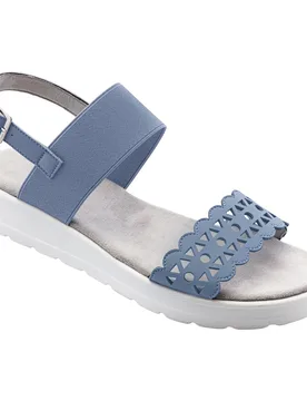 Bequem-Sandale „Sandra“ 38 blau - wonderwalk - FashionsVida