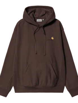 Hooded American Script Sweatshirt Palisander L Herren - Carhartt WIP - FashionsVida