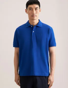 Regular Polo Uni Blau M - Seidensticker - FashionsVida