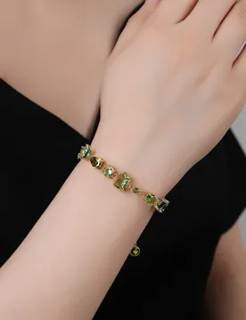 Trendy High Quality Green, Gold Cubic Zircon Crystal Glitter Gold Plated Bracelet Women Jewelry CK10180 - Aliexpress - FashionsVida