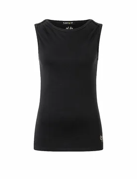 Débardeur de yogas en bambou à col montant noir S - Spirit Of Om - FashionsVida