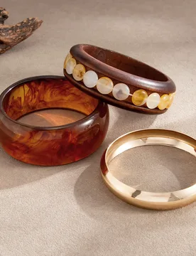 Salircon 3Pcs/Set Retro Punk Stackable Chunky Acrylic Wide Bangle Bracelet for Women Creative Multi Layer Wood Bangle Jewelry - Aliexpress - FashionsVida