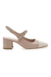 Décolleté Slingback Nude con Tacco a Blocco e Punta Squadrata C508 39