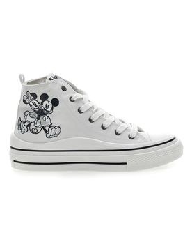 Sneakers Bianche in Tela Mickey e Minnie 2010343 38