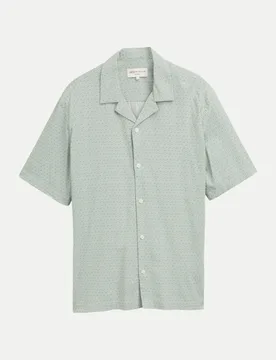 Hemd mit Resort-Kragen Grün M - Tom Tailor Denim - FashionsVida