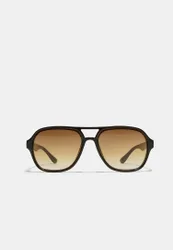 Sonnenbrille mit Kunststoffgestell und Doppelsteg Braun OS