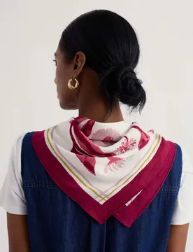 Modal Rich Floral Square Scarf Pink Mix female - Seasalt cornwall - FashionsVida