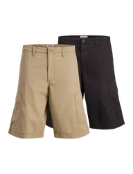 Pack Pure Cotton Cargo Shorts Black male
