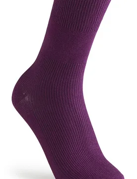 Extra Roomy Cotton‑rich Softhold® Seam‑free Socks - Aubergine - Size: S - Cosyfeet - FashionsVida
