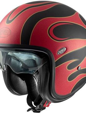 Casco Moto Jet VINTAGE FR 2 BM Rosso Opaco Nero taglia L