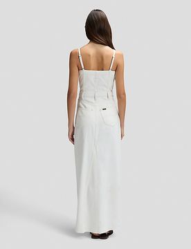 Slim Maxi Denim Dress Powder White Größe M female