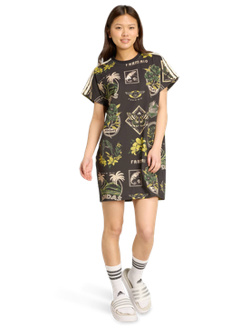X Farm Dress Damen Kleider - Schwarz - Größe XS (30-32) - Baumwoll-Jersey Black XS (30-32)