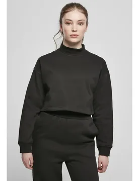 Sweat-shirt Cropped Oversized High Neck Crew Big Black 4XL - Urban classics - FashionsVida