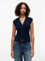 XL MID GG CABLE VEST CARDI female