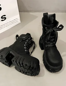 High Heels Women's Ankle Boots Lace Up Platform Shoes 2025 Winter Trend Sneaker Sport Chelsea Boots Chunky Pumps Mujer De Botas - Aliexpress - FashionsVida