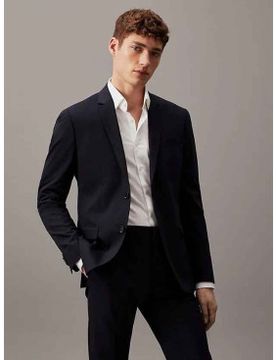 Para hombre. K10K103083 Americana Slim oscuro (46), Casual, Fiesta, Lana, Elastano, Manga larga