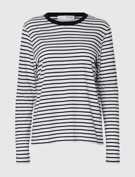SELECTED Camiseta negro / blanco