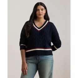 Jersey de mujer talla grande en punto de ochos