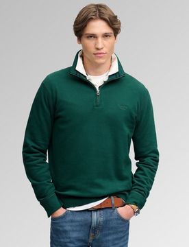 Superdry Herren Essential Serif Logo Sweatshirt mit Lockerer Passform Green - Größe: XL