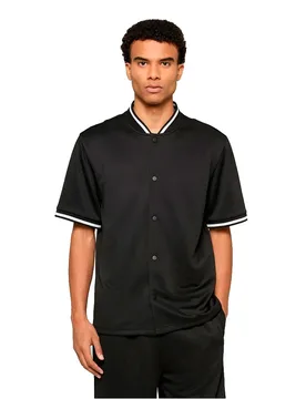 Camicia A Maniche Corte Interlock Baseball Black 4XL - Urban classics - FashionsVida