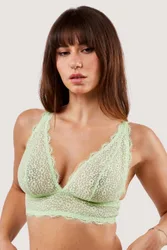 Womens Laura Ultimate Comfort Wireless Bra - Green Lace - Size 32d