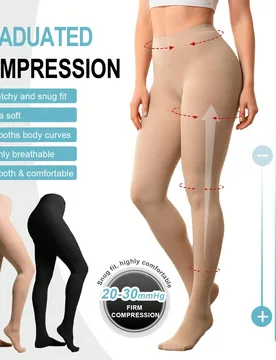 Pantimedias elásticas finas de compresión ligera para mujeres, transpirables y suaves, de cintura alta, sexy y ajustadas, cómodas - Shein - FashionsVida