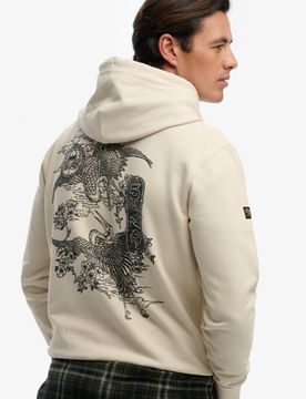 Superdry Herren Tokyo Narrative Hoodie in Lockerer Passform Grey - Größe: Xxl