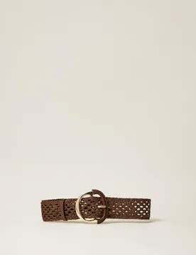 Ceinture avec finition tressée et grande boucle - TWINSET - FashionsVida