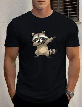 T Shirt For Men's Raccoon 100% Cotton Graphic Print Summer Round Neck Tee Casual Breathable Streetstyle Daily Cool T Shirt - Aliexpress - FashionsVida