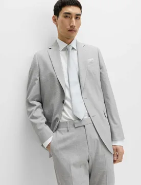 Tailored Fit Stretch Suit Jacket Light Grey male - M&S - FashionsVida