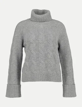 Strickpullover mit Zopfmuster Grau 42 - Robert Ley - FashionsVida