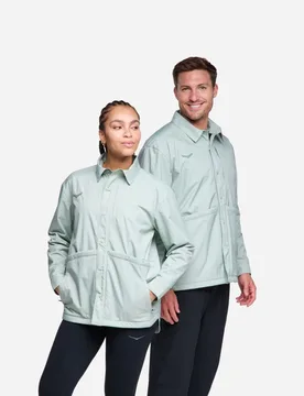 Outtrail Shirt Jacket in Aloe Vera, Size Large - HOKA - FashionsVida