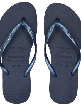 Slim Women Flip-Flops and Sandals - Navy - Size 7.5/8 - Plastic/Polycarbonate - Navy - Size: 7.5/8 - Havaianas - FashionsVida