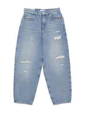 Jeans Donna W Baggy Denim Super Used Denim - Amish - FashionsVida