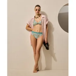Braga de bikini de poliamida estampada de mujer