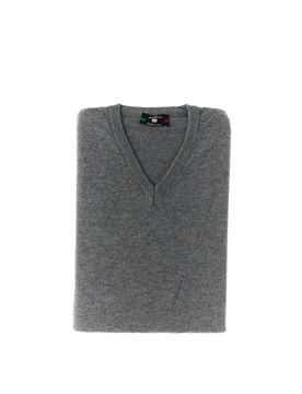 Maglione scollo V GRIGIO SCURO M
