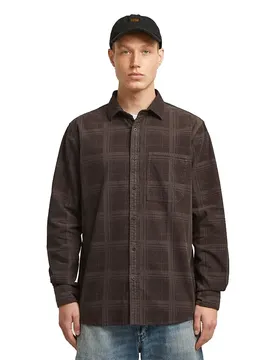Chemise à Manches Longues D28117-c436 Regular Fit Ganache Gold Laser Check M