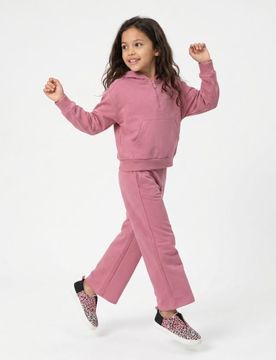 Felpa con cappuccio in misto viscosa - rosa cipria