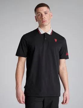 Manchester United x Golf Twistknit Polo Shirt Black L - Adidas - FashionsVida