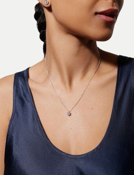 Kette mit 1 Karat Moissanite Blau