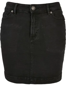 Kurzer Rock - Ladies Organic Stretch Denim Mini Skirt - 27 bis 34 - für Damen - Größe 32 - schwarz - Frauen - female - Urban classics - FashionsVida