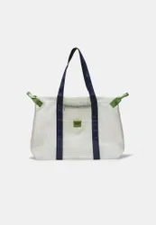 Shopper mit Mesh-Kontrast Ecru OS