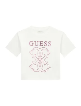 T-Shirt J6RI22 K8HM4 Weiß Regular Fit 8Y female - Guess - FashionsVida