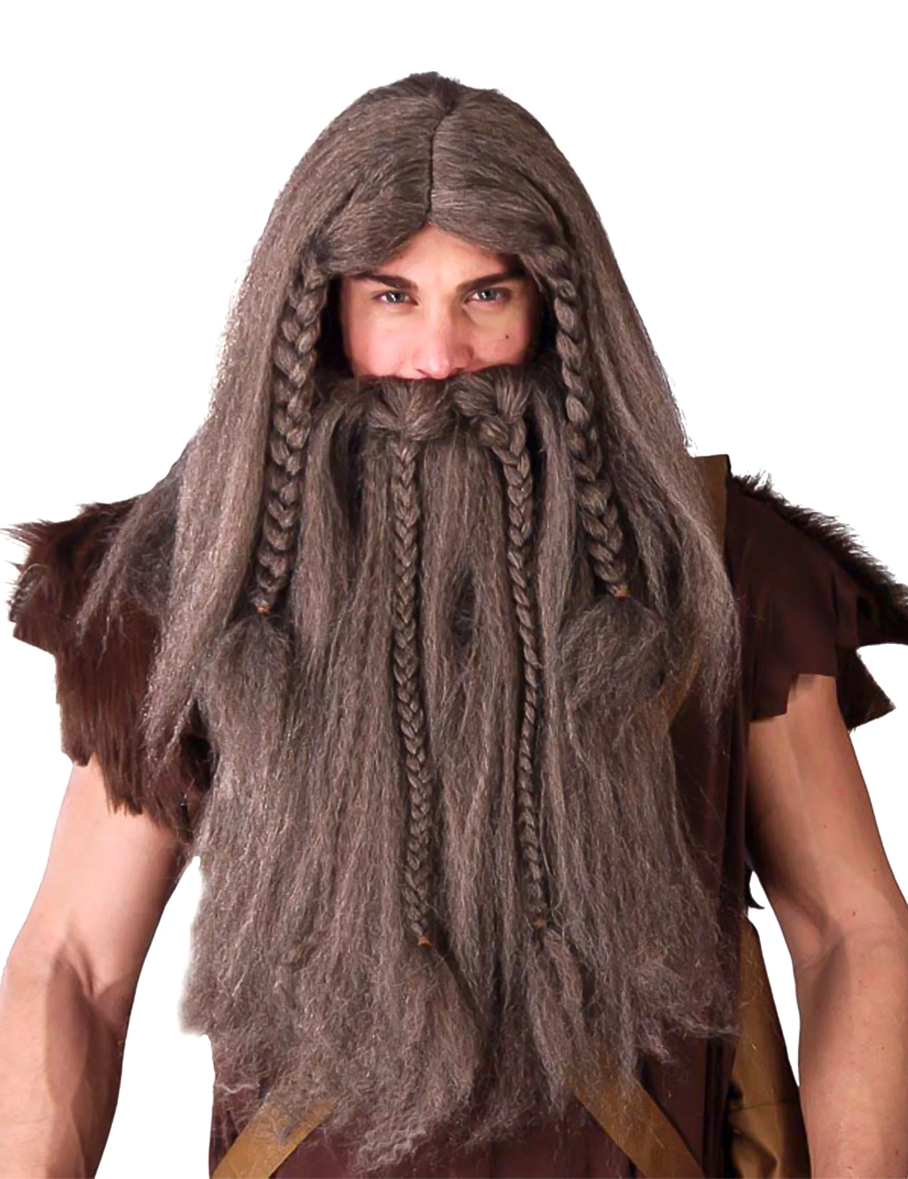 Barbar Steinzeit-Perücke mit Zöpfen braun - FIESTAS GUIRCA, S.L. - FashionsVida