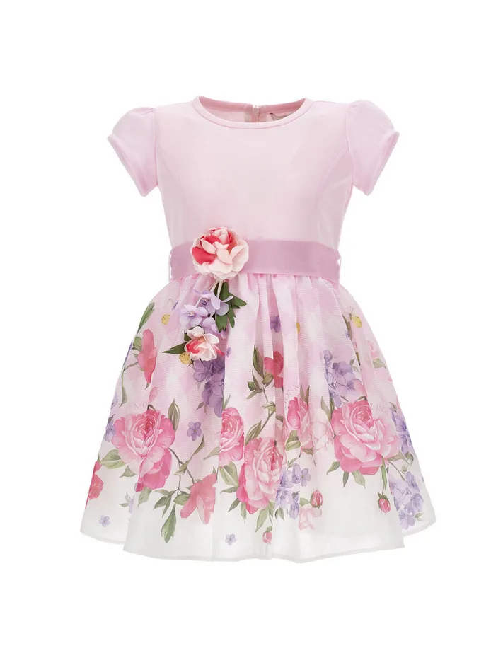 Abito floreale bambina rosa - Monnalisa - FashionsVida
