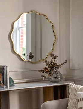 Sloane Metal Large Round Wall Mirror Gold - Gallery Direct - FashionsVida